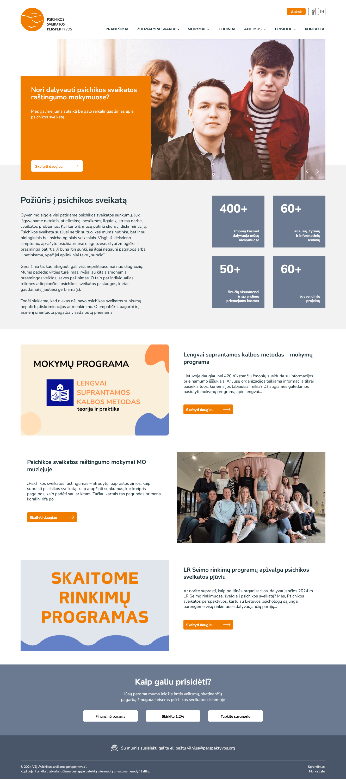 Morka Labs - Psichikos sveikatos perspektyvos organizacijos interneto svetainė